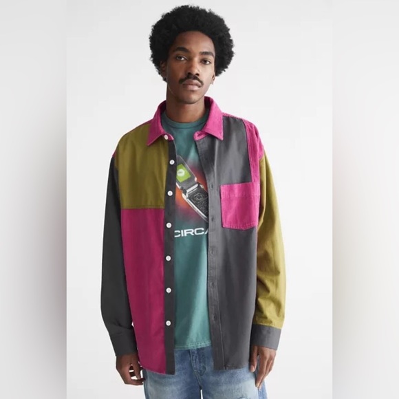 Urban Outfitters Mix Fabric Overshirt - Picture 2 of 10